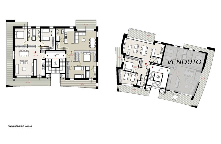 Appartamento N.5 secondo piano 118 mq - Via del Meridiano