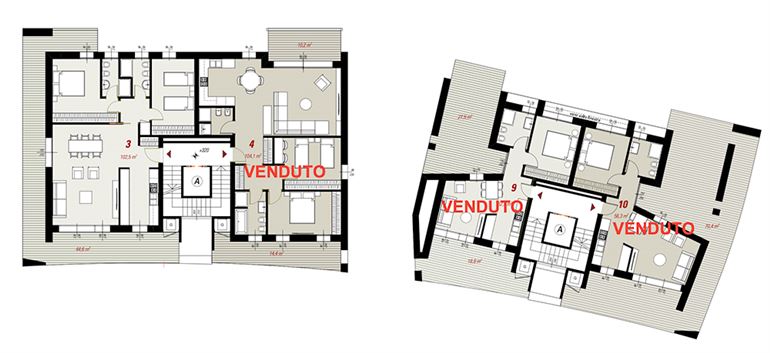 Appartamento N.3 al primo piano, 102 mq con balconi da 44 mq - Via del Meridiano